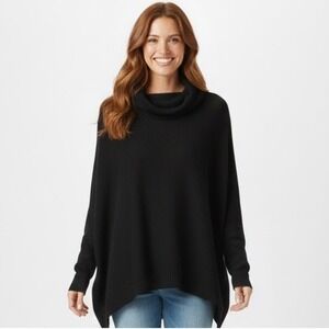 Urban Outfitters Black Cowl Sweater Neck Asymmetrical High Low Women's Lagenlook